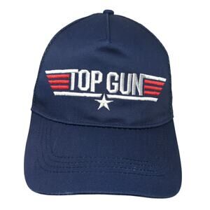 Top Gun Snapback Trucker Hat Blue OS Adjustable Embroidered Mesh Back Spirit